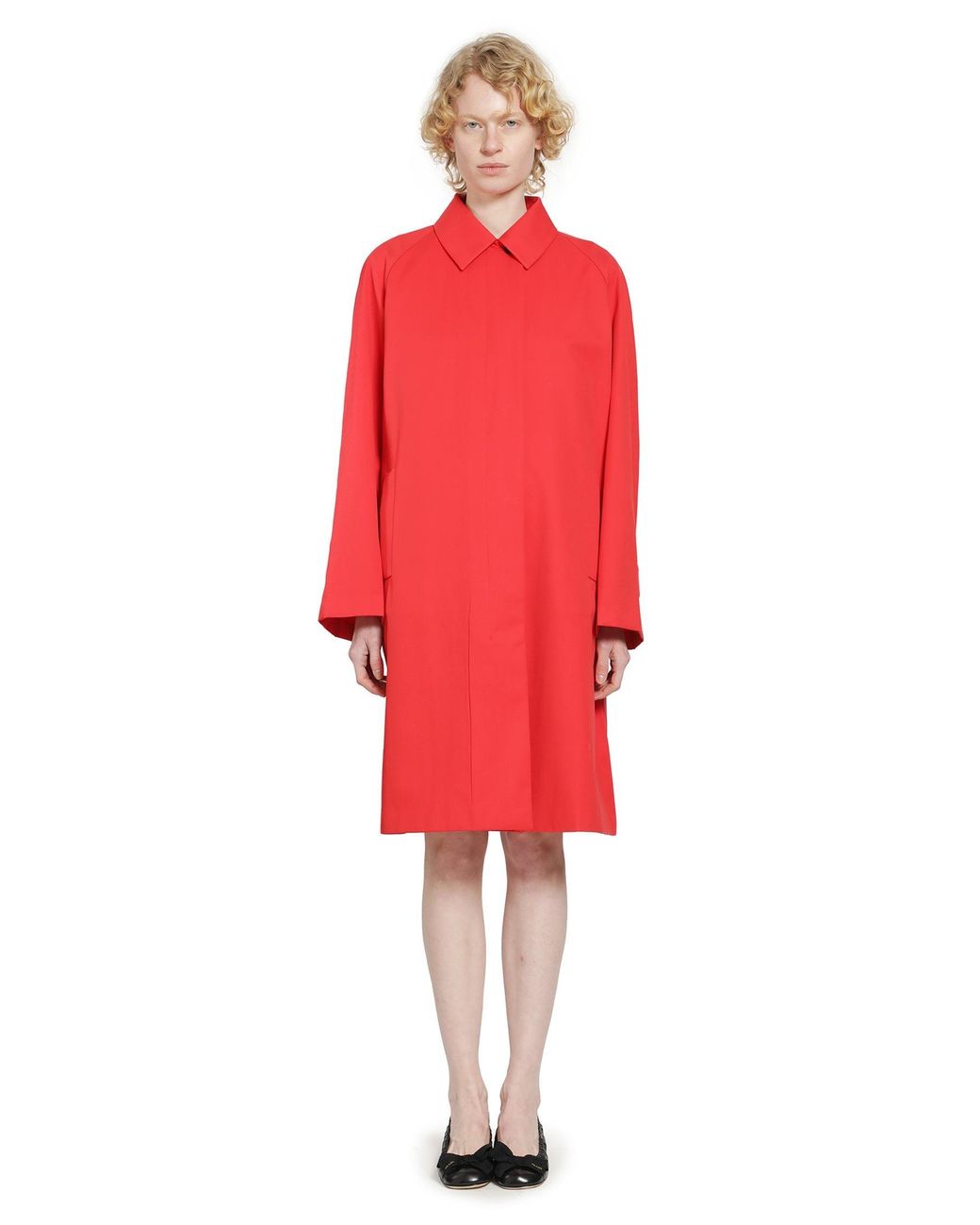 Prada Red Gabardine Trench Coat
