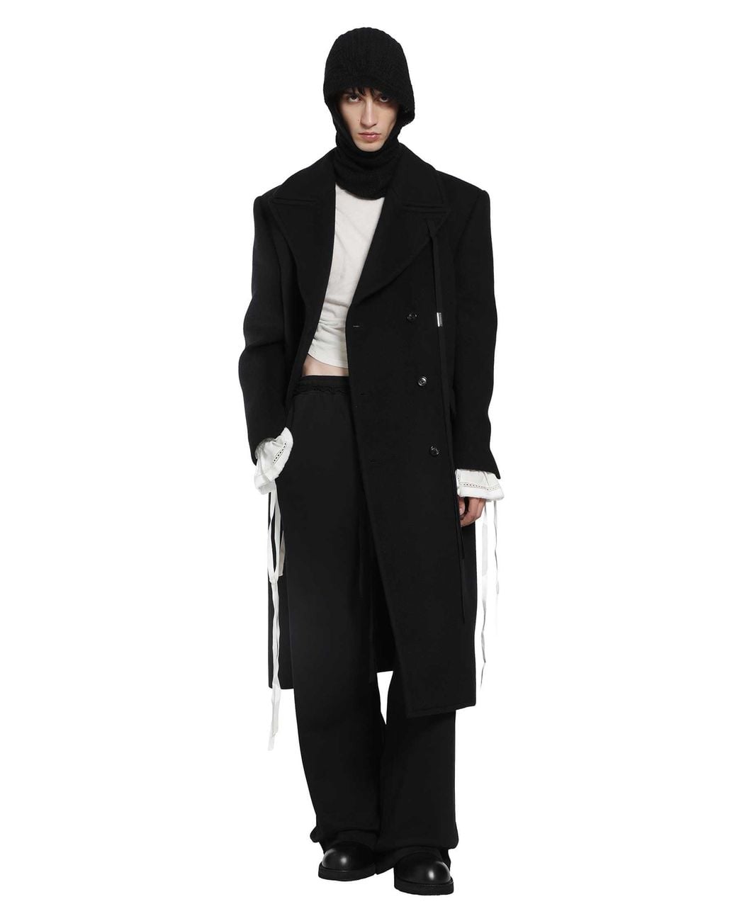 Ann Demeulemeester Black Jake Double-Breasted High Comfort Coat for men