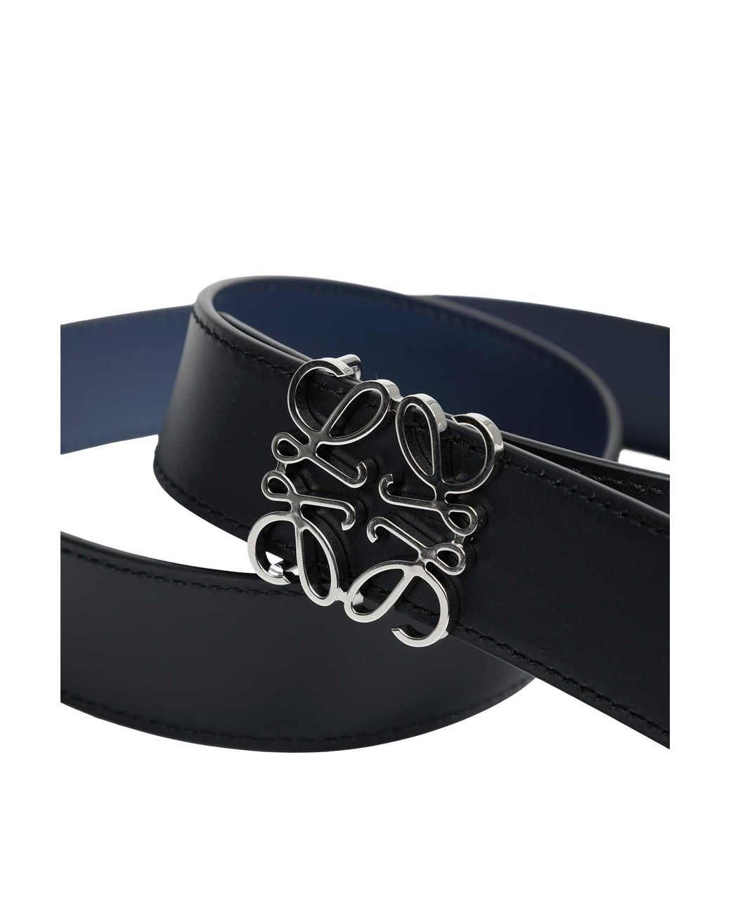Loewe Blue Leather Reversible Anagram Belt for men