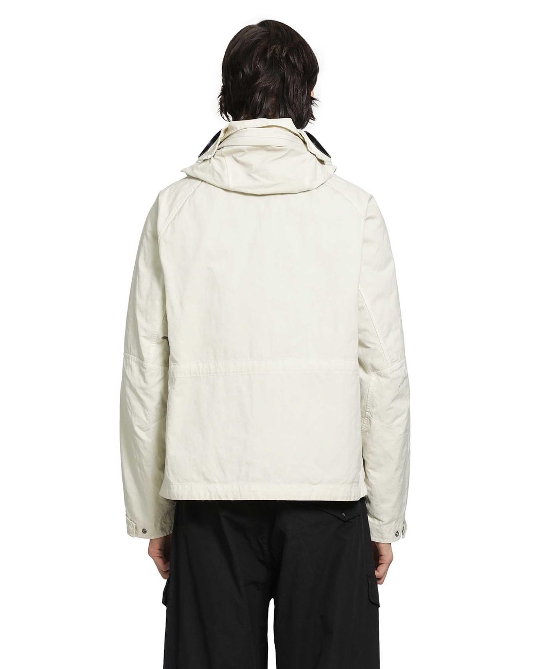 C P Company White Twill Mixed Explorer Jacket for men