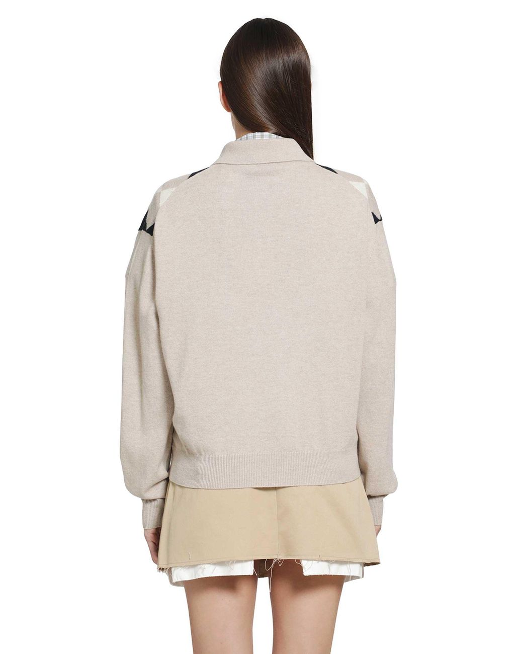 Miu Miu Metallic Cashmere Polo Sweater