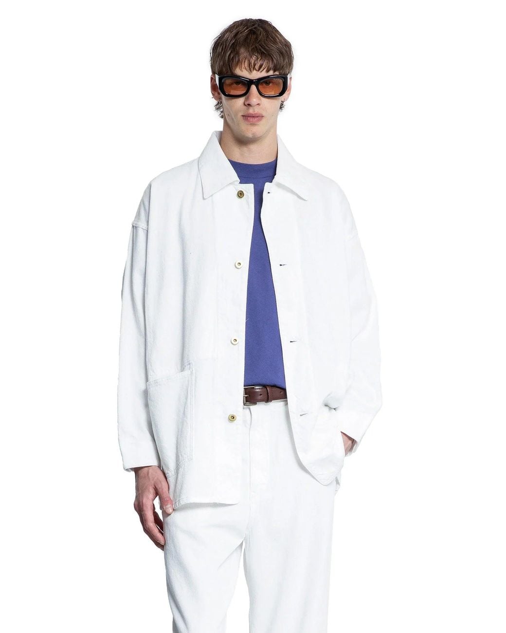 MYTHINKS White My Soft Denim Cover All Jacket for men