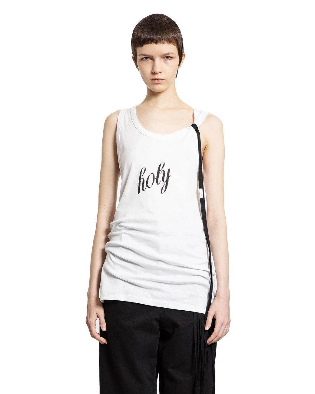 Ann Demeulemeester Seva 'Holy' Print Tank Top in White | Lyst