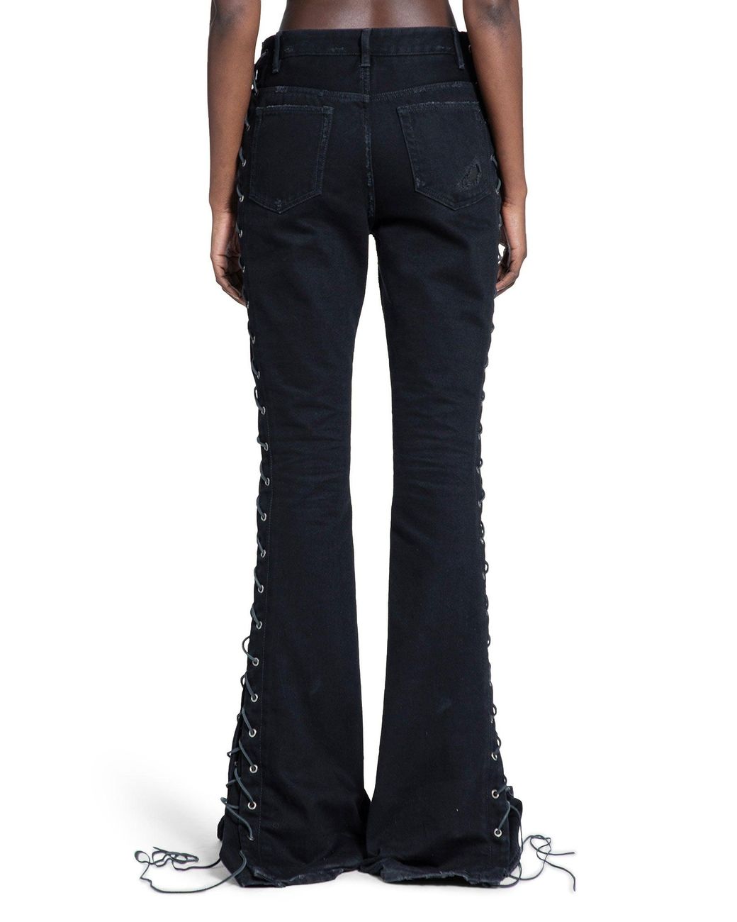 Ann Demeulemeester Blue Treze Lace-Up Bootcut Jeans