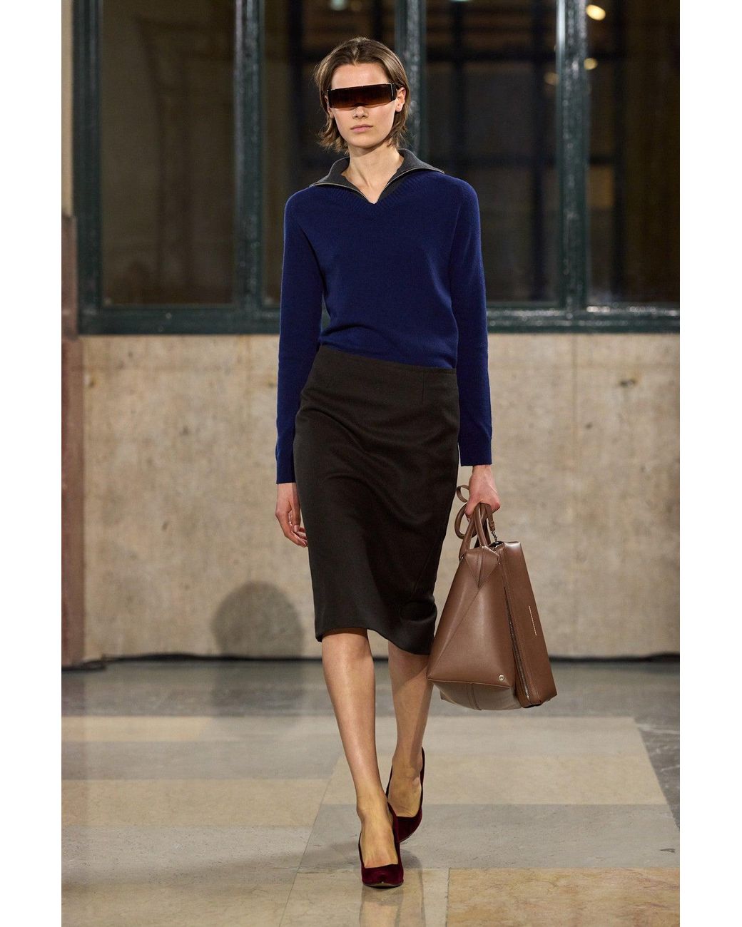 MM6 by Maison Margiela Black Wool Midi Skirt
