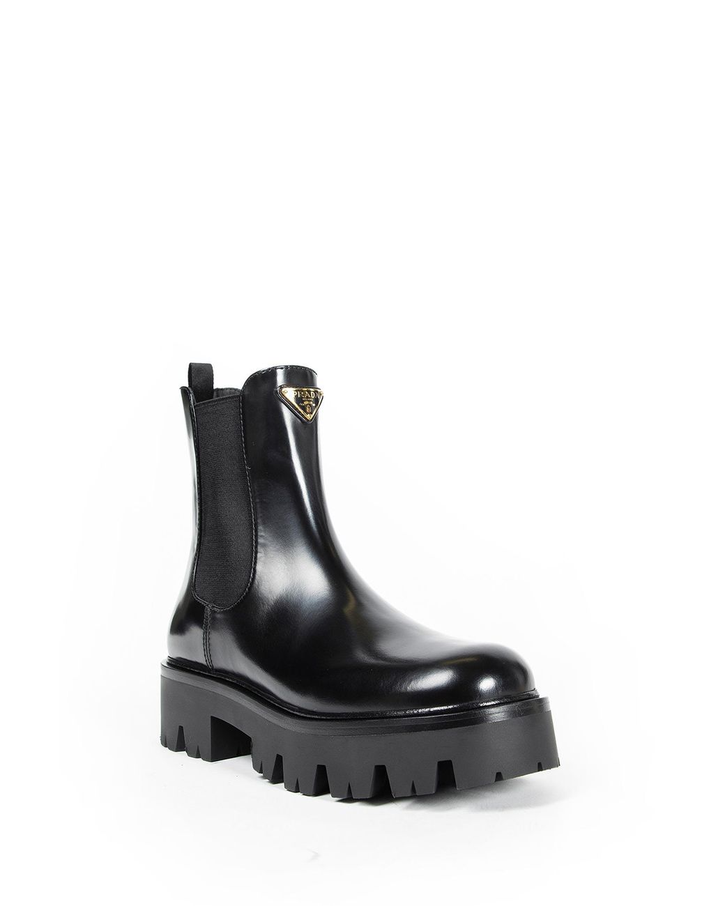 Prada Black Brushed Leather Stride Boots