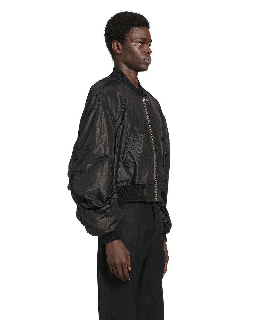 Rick Owens Black Temple Secchia Flight Jacket for men