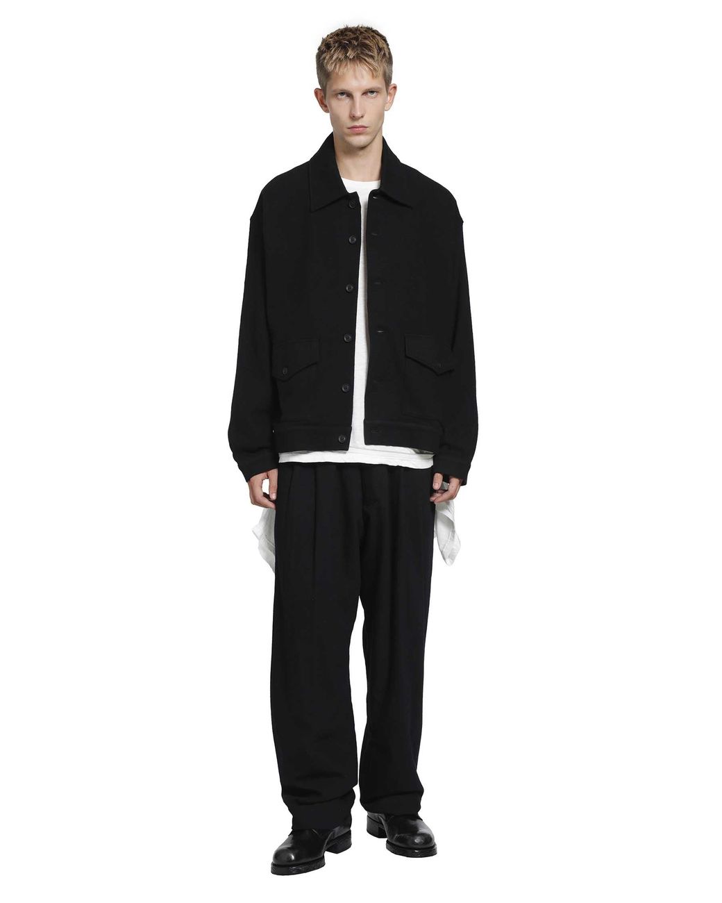 Yohji Yamamoto Black Stand Collar Blouson for men