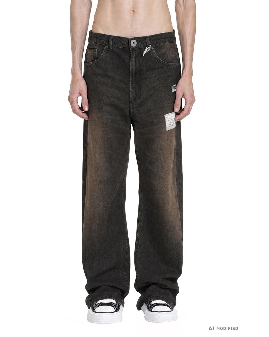 Maison Mihara Yasuhiro Black Folded 12Oz Jeans for men