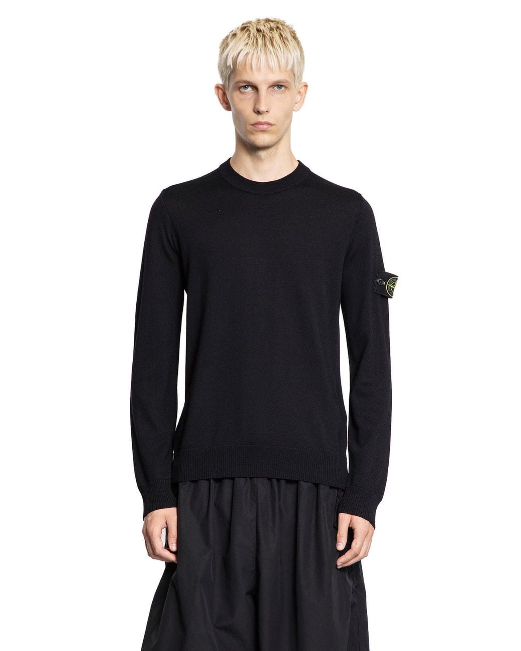 Stone Island Black 5100071 Pure Wool Sweater for men