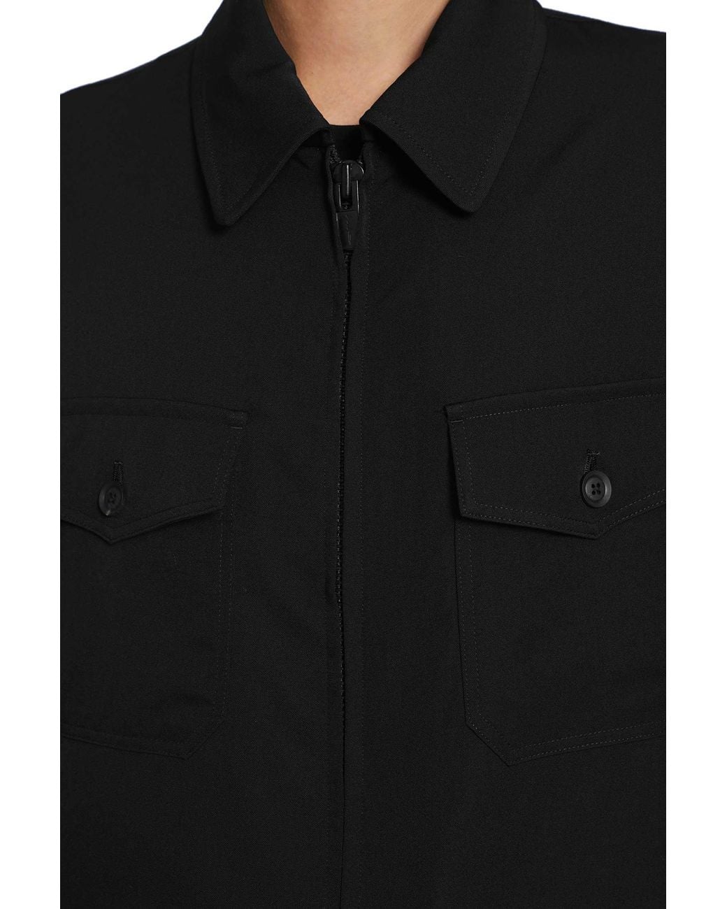 Yohji Yamamoto Black Wool Gabardine Blouson for men