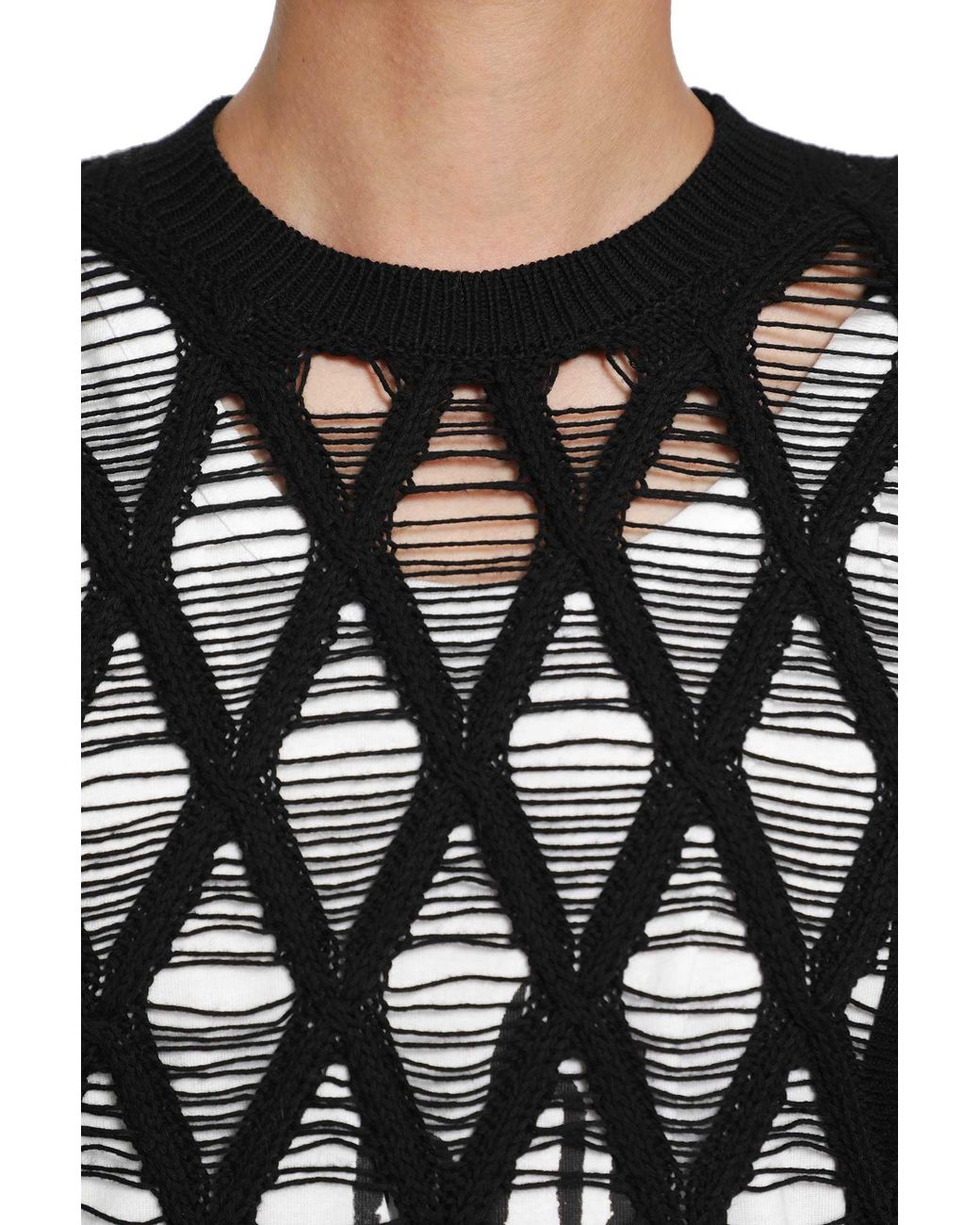Ann Demeulemeester Black Carlos Diamond Stitch Sweater for men