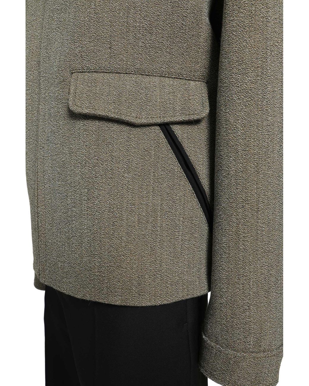 Marni Gray Sculptural Collar Tweed Jacket for men