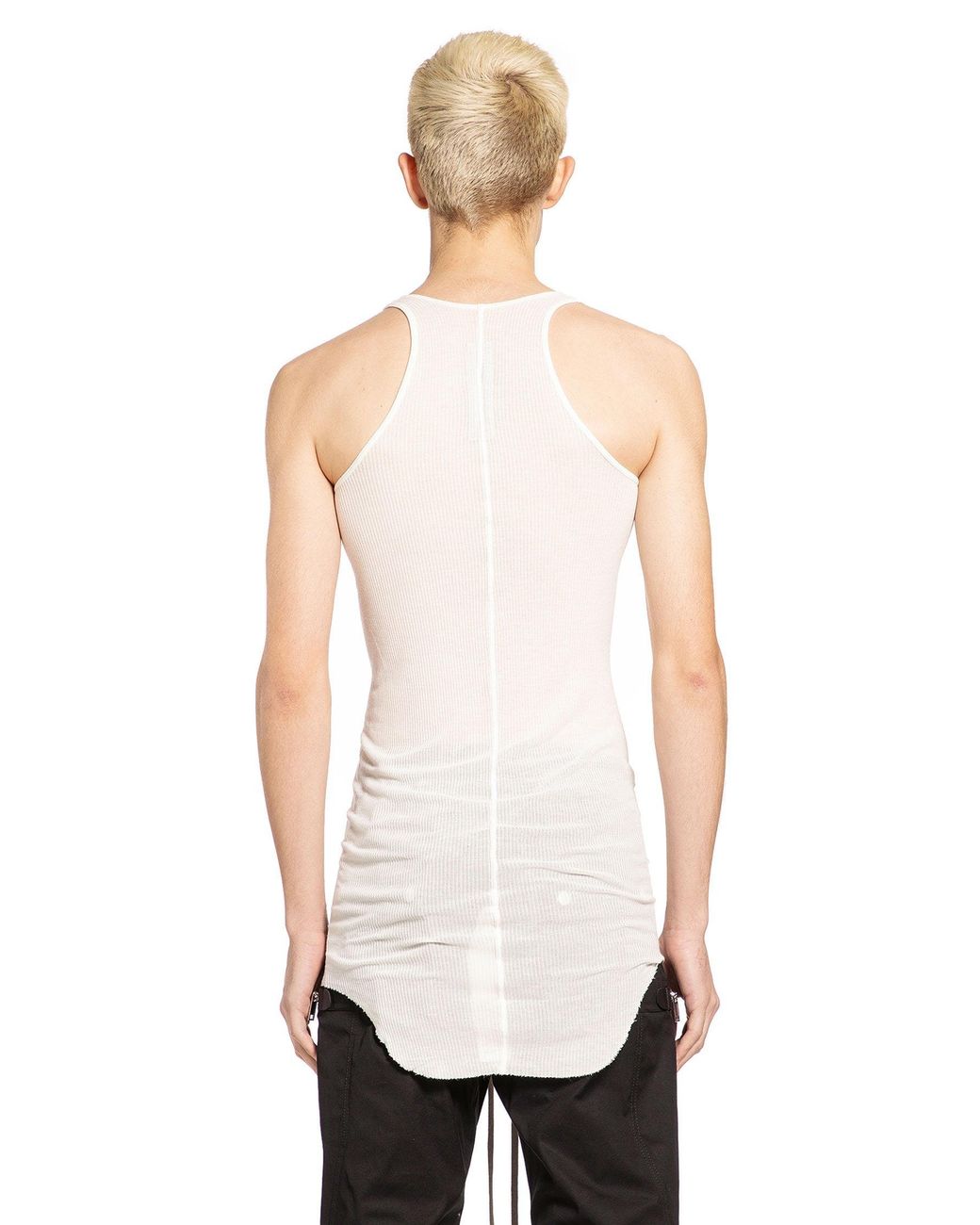 Rick Owens White Forever Basic Rib Tank for men