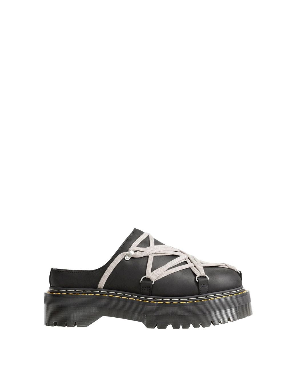 Rick Owens Black Dr. Martens X Quad Sole Megalace Mules for men
