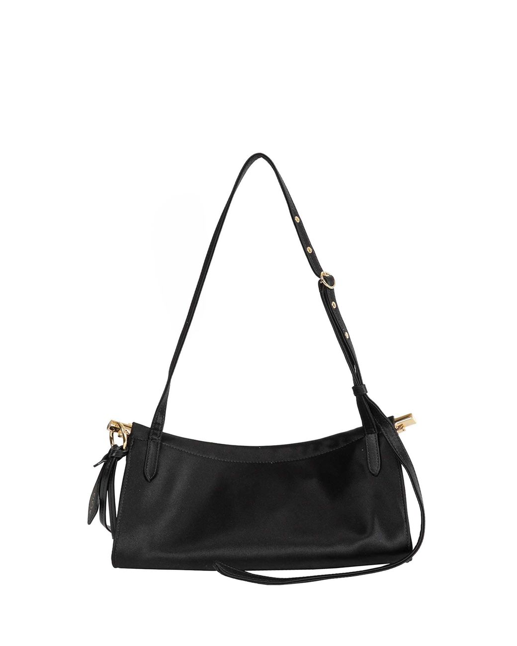 Alaïa Black Le Click East West Small Satin Shoulder Bag