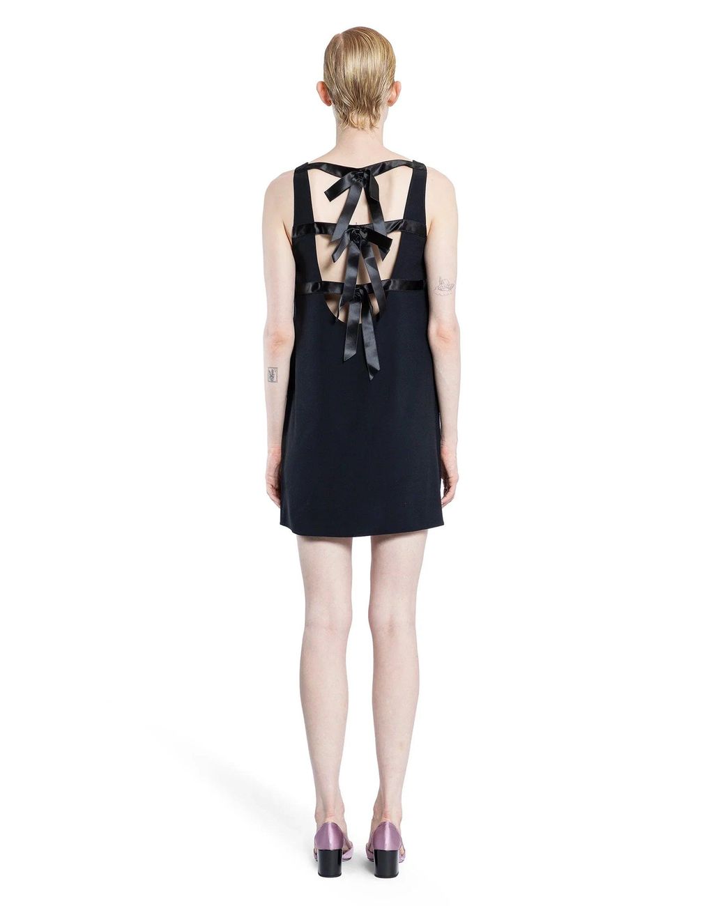 Prada Blue Sablé Slip Dress