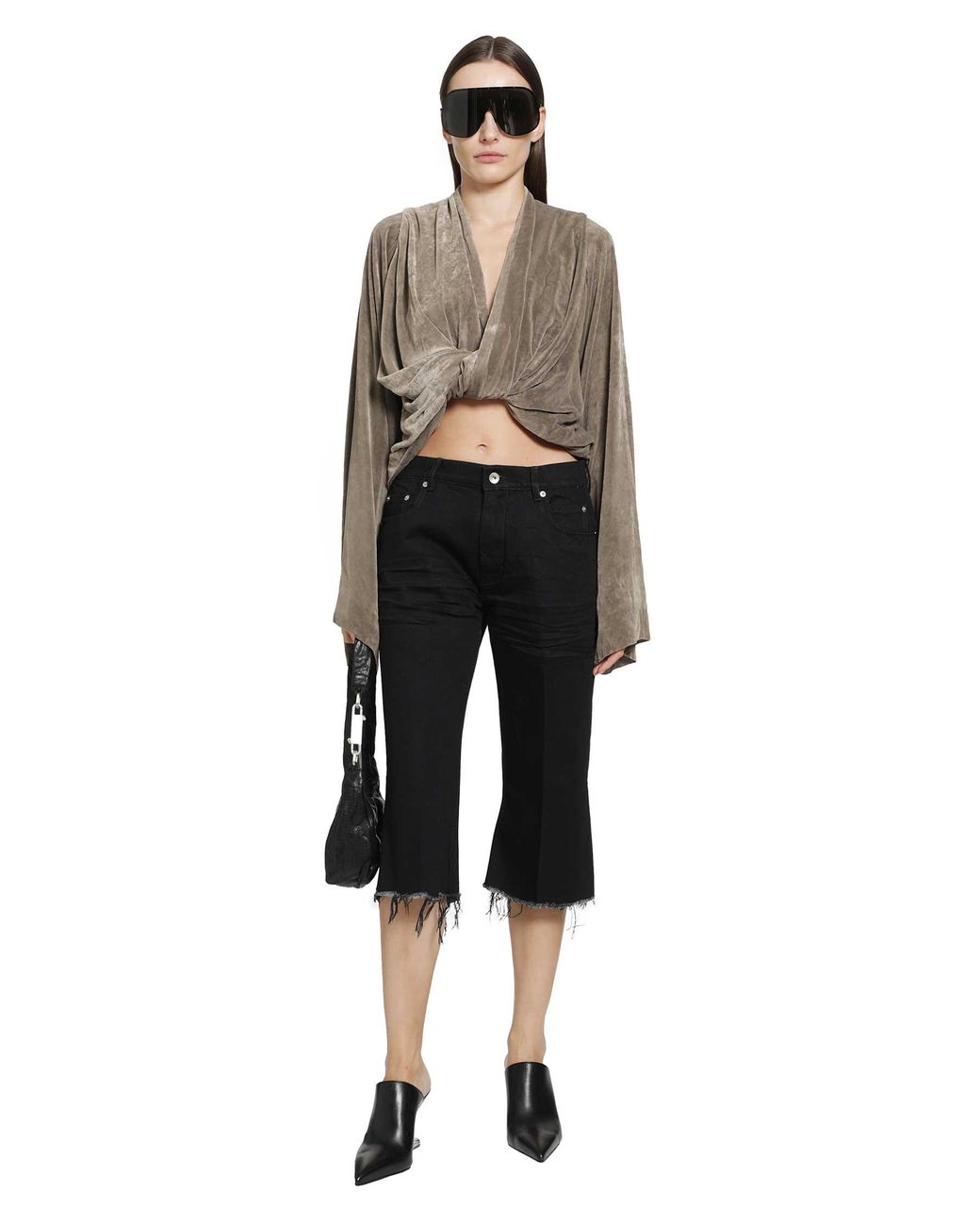 Rick Owens Gray Tower Twist Top