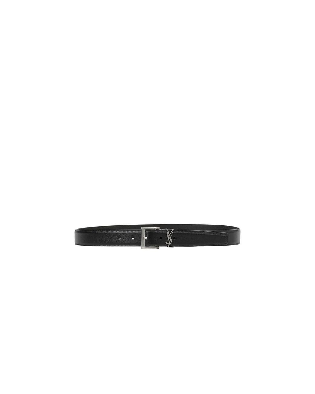 Saint Laurent Black Cassandre Vadim Belt for men