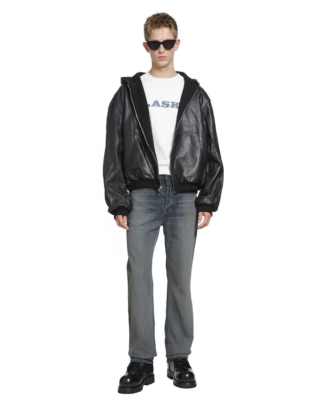 ALEXANDER DIGENOVA Black Leather Underground Jacket for men
