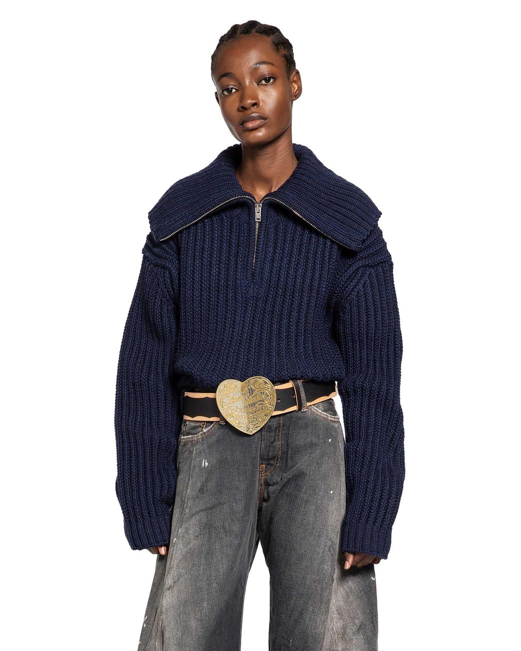 Acne Studios Wool Half-Zip Sweater in Blue | Lyst