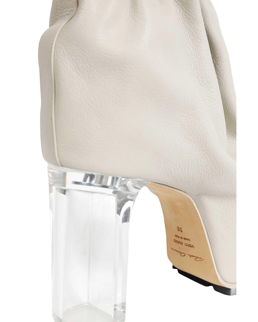 Rick Owens White Cuffed Taquito Ankle Boots