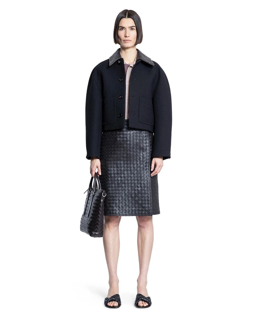 Bottega Veneta Purple Check Viscose Shirt