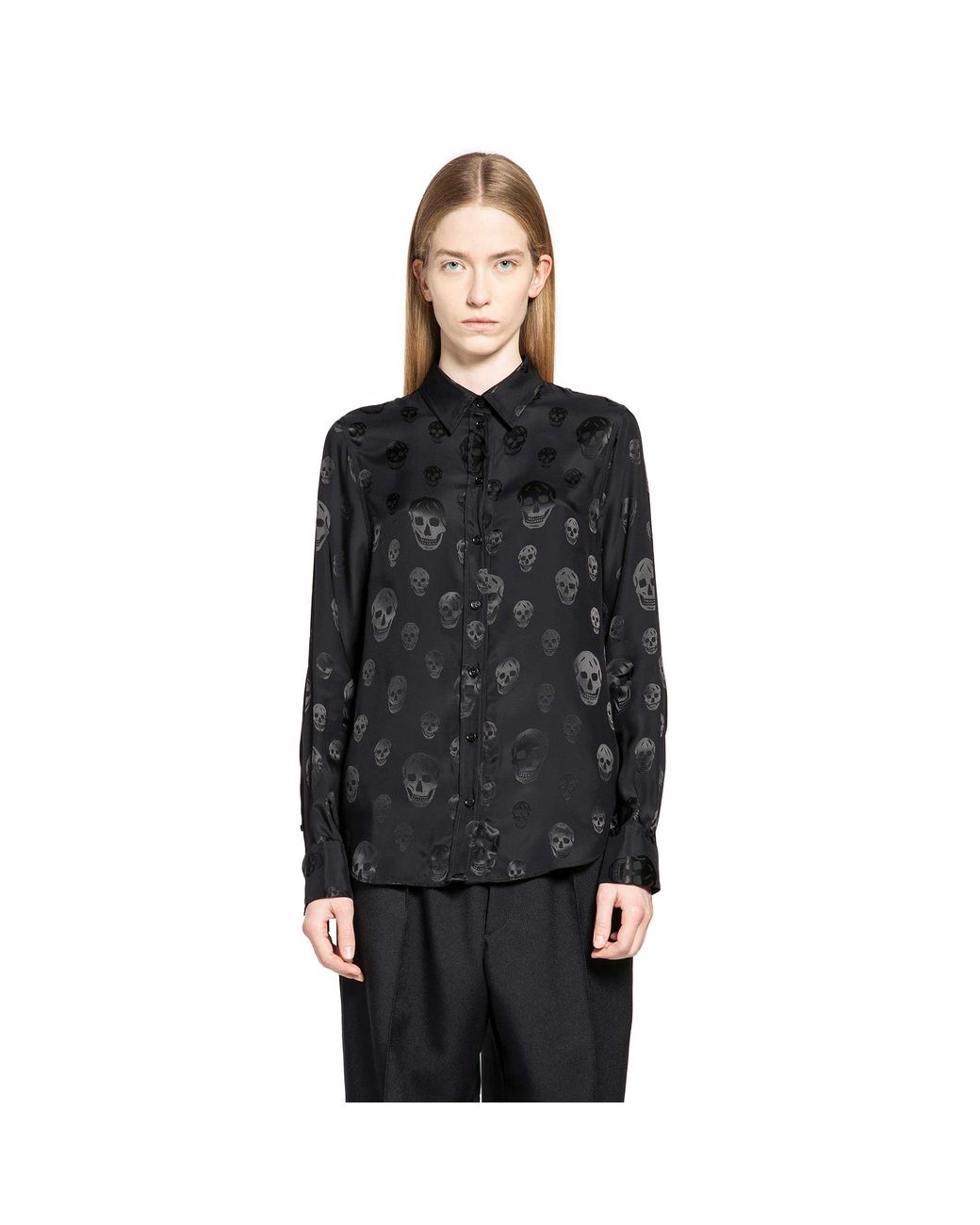McQueen Black Skull Motif Shirt