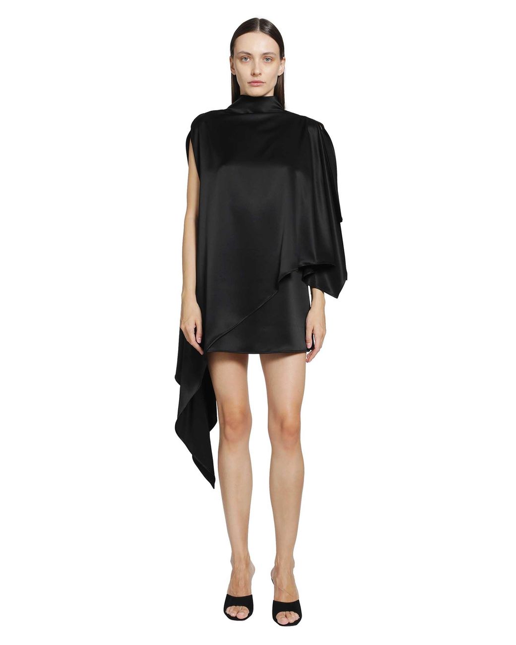 Ssheena Black Appeal Satin Mini Dress
