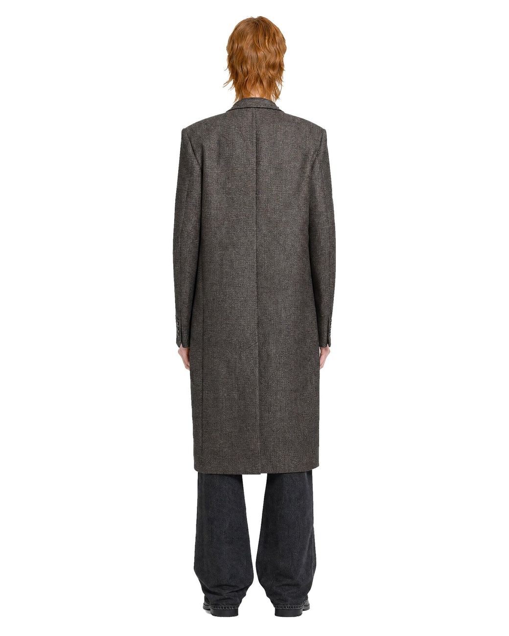 Acne Gray Wool Single-Breasted Coat for men