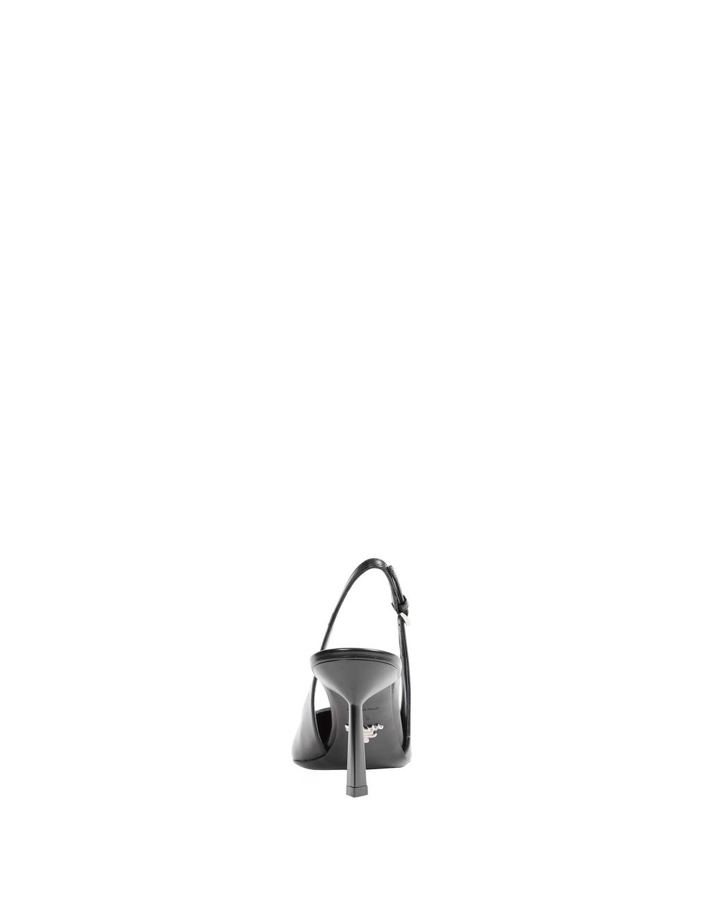 Prada Black Brushed Leather Slingback Pumps