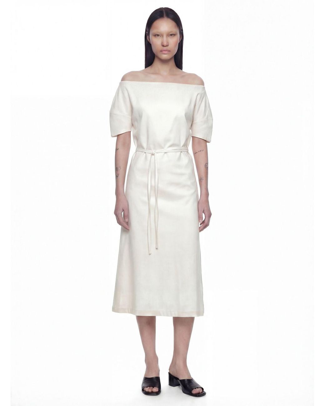 Lemaire White Off Shoulder Dress