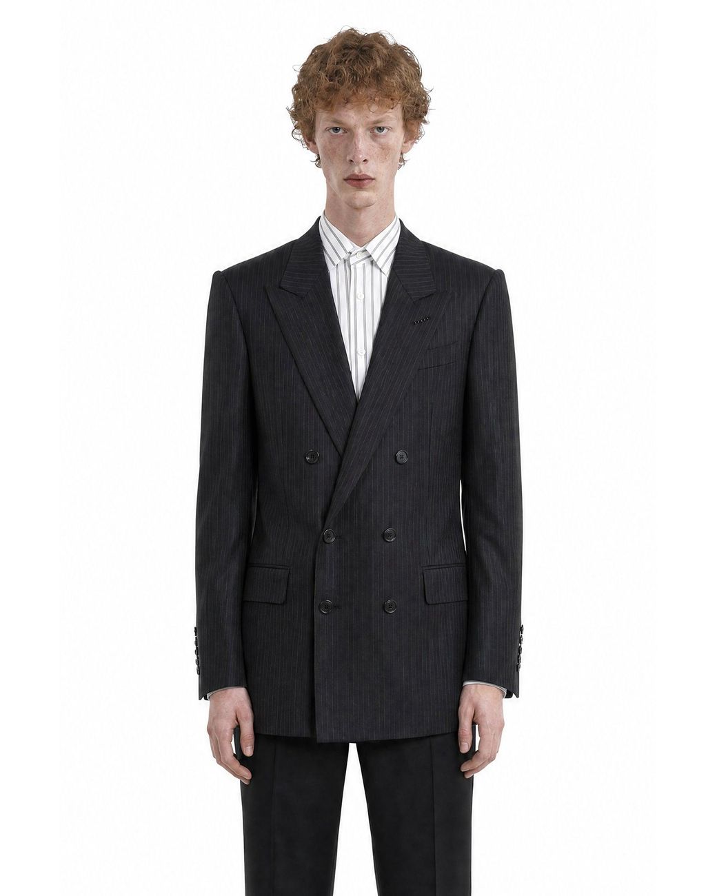 Tom Ford Black Saxony Herringbone Stripe Jacket for men