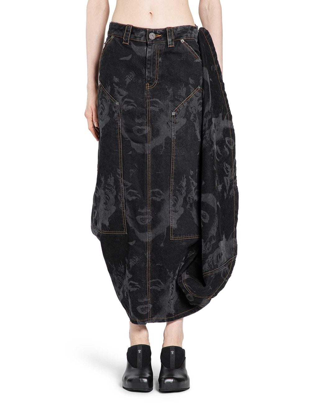 VAQUERA Black Denim Prom Skirt