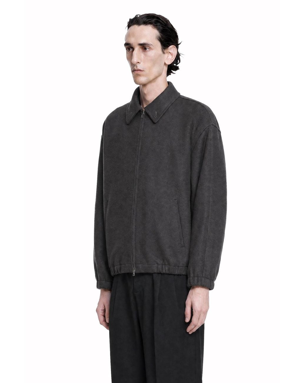 Ssstein Black Double Face Cloth Zip Jacket for men