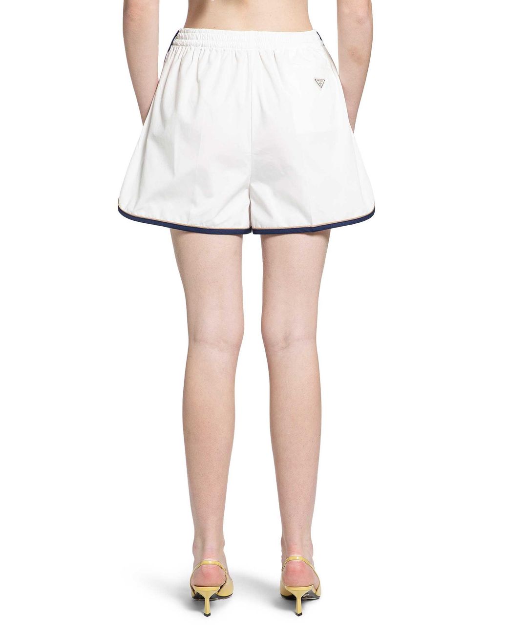 Prada White Cotton Poplin Shorts