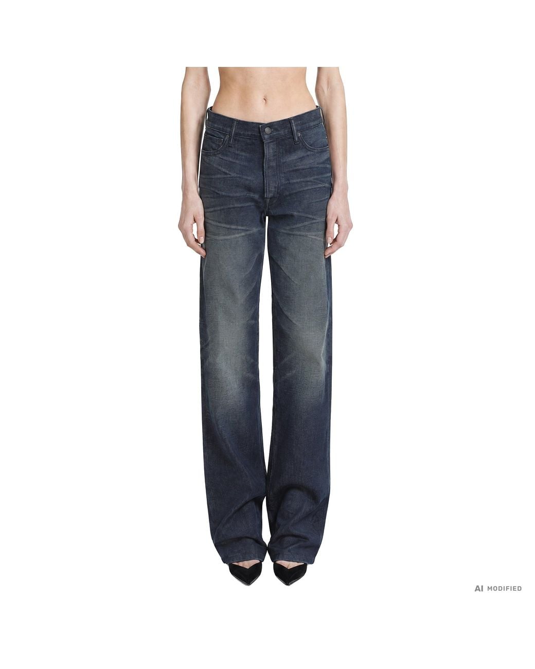 Tom Ford Blue Low-Waist Boyfriend Jeans