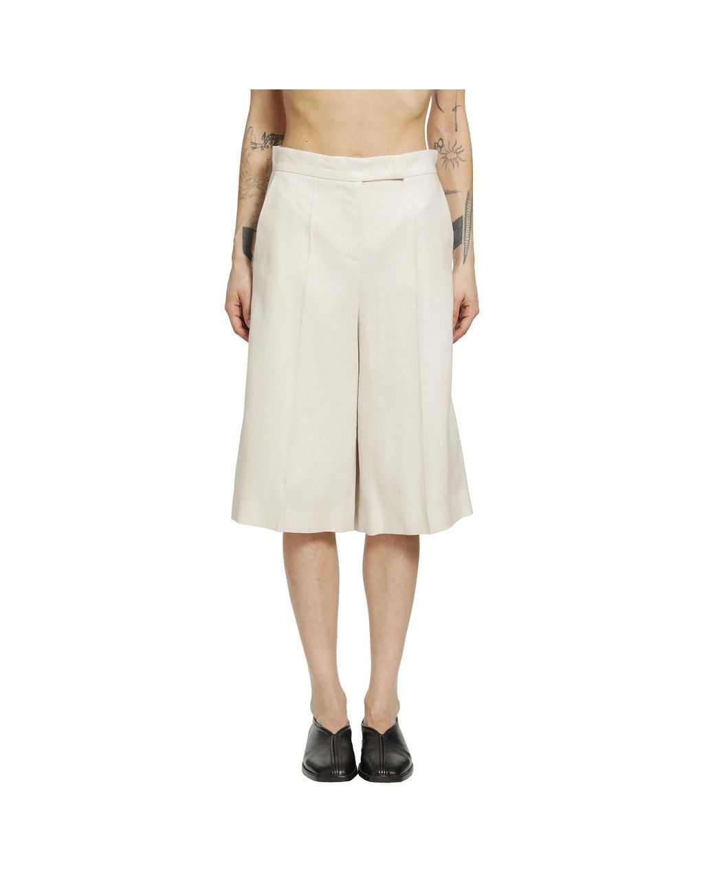 Max Mara Natural Linen Bermuda Shorts