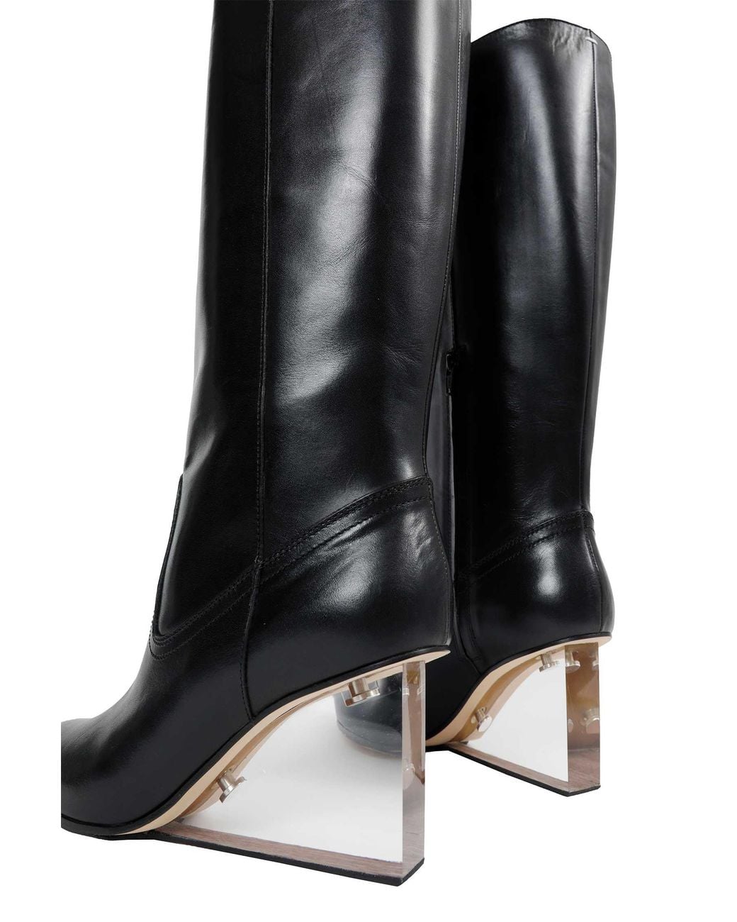Maison Margiela Black Plexi Wedge High Boots