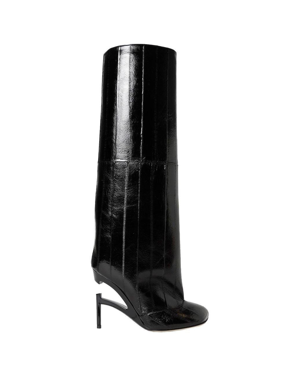 NVL-GARDE Black Broken Heel Knee-High Boots
