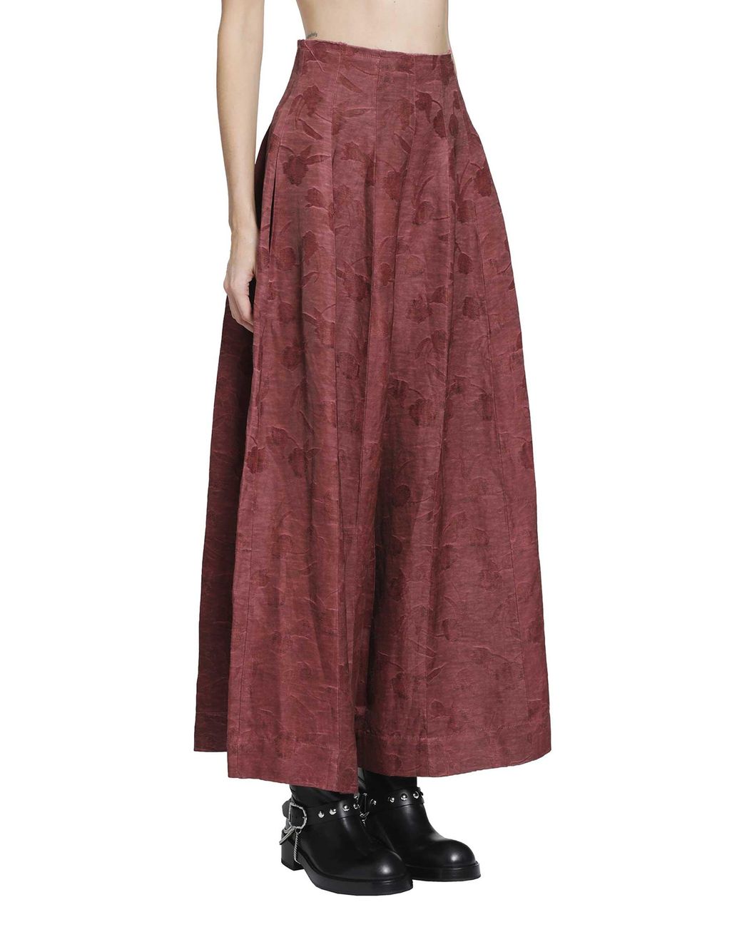 YA YI Red Floral Jacquard Corset Pants