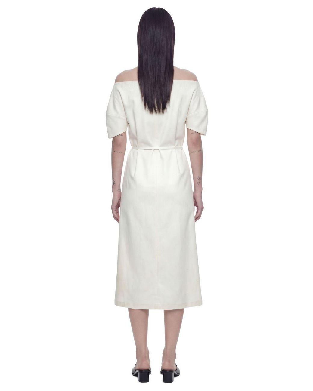 Lemaire White Off Shoulder Dress