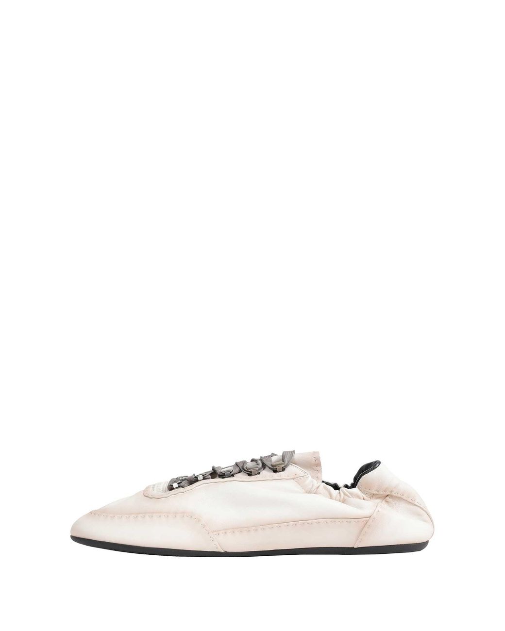Prada White Collapse Antiqued Nappa Leather Sneakers for men