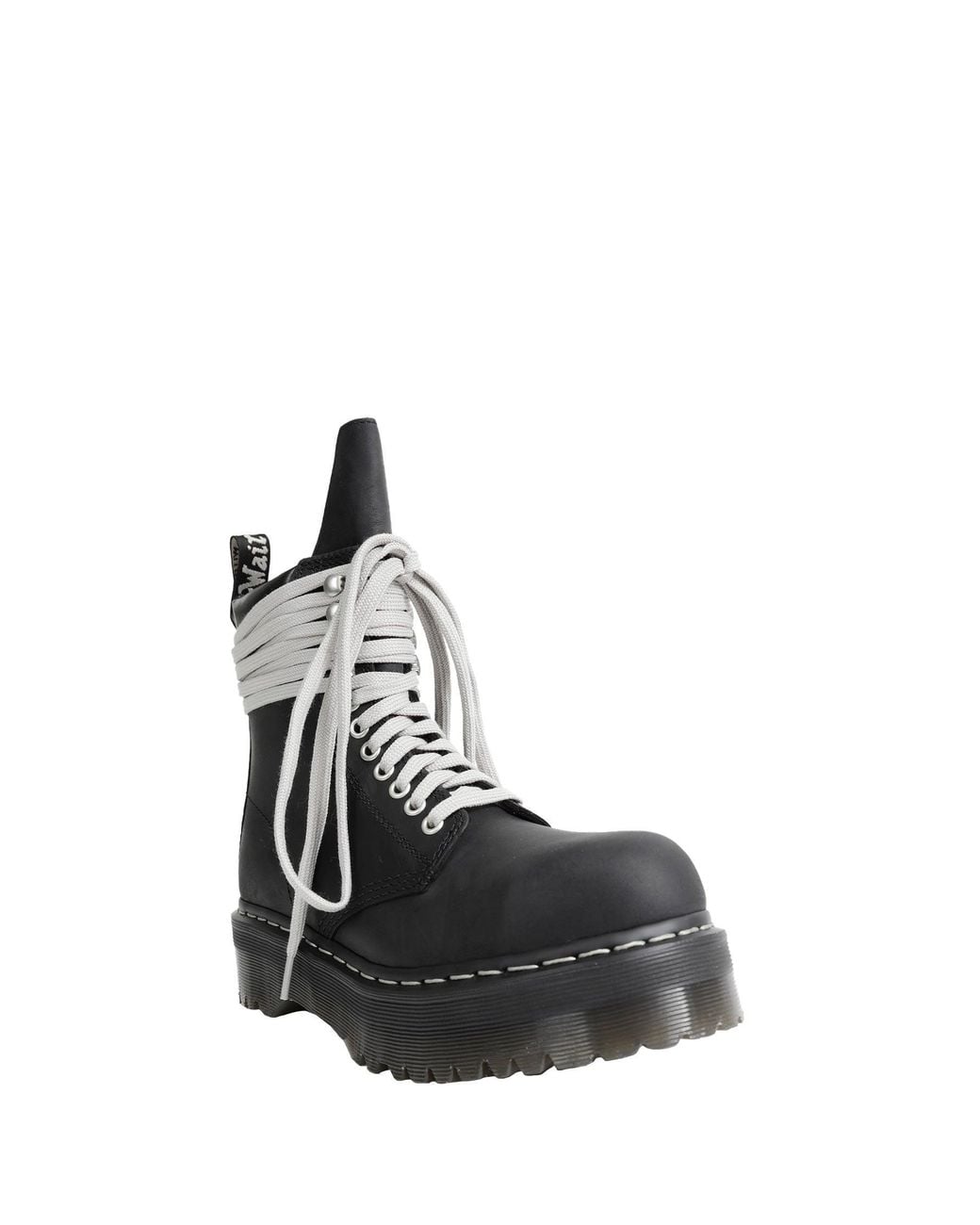 Rick Owens Black Dr. Martens X Quad Sole Steel Toe Boots for men