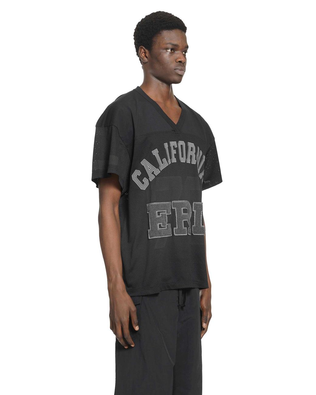 ERL Black Football Mesh T-Shirt for men