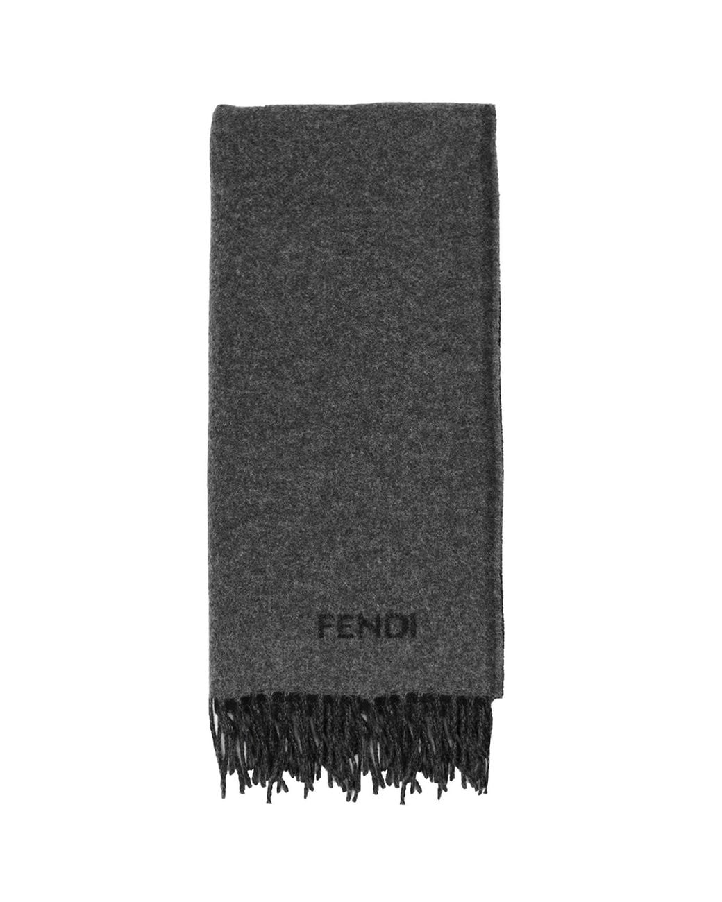 Fendi Gray Cashmere Scarf for men