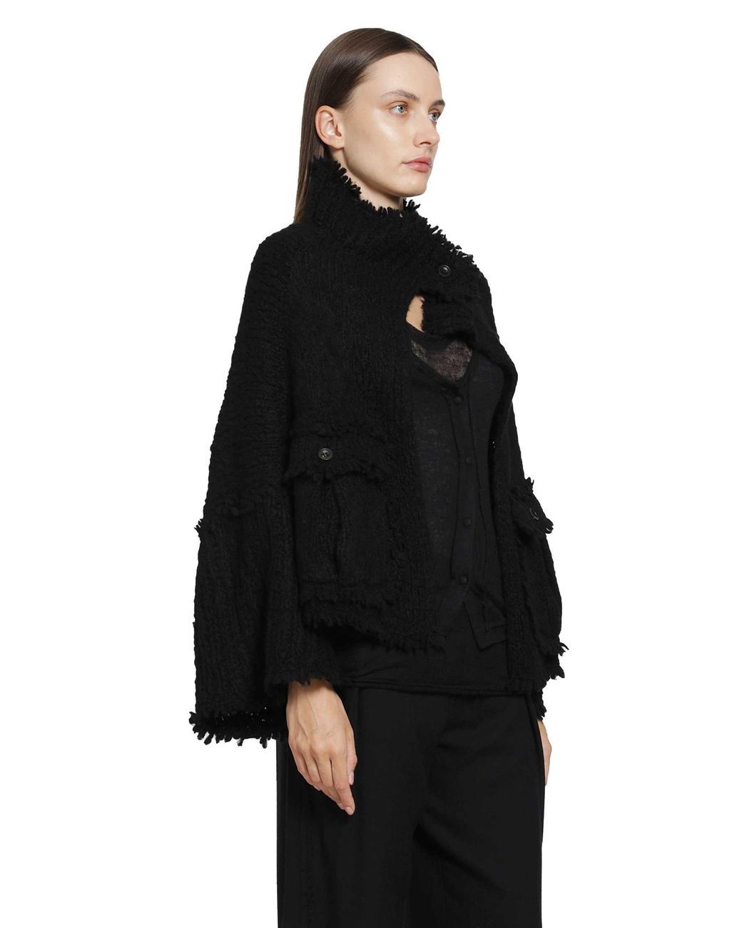 Yehuafan Black Cahmere Knit Jacket