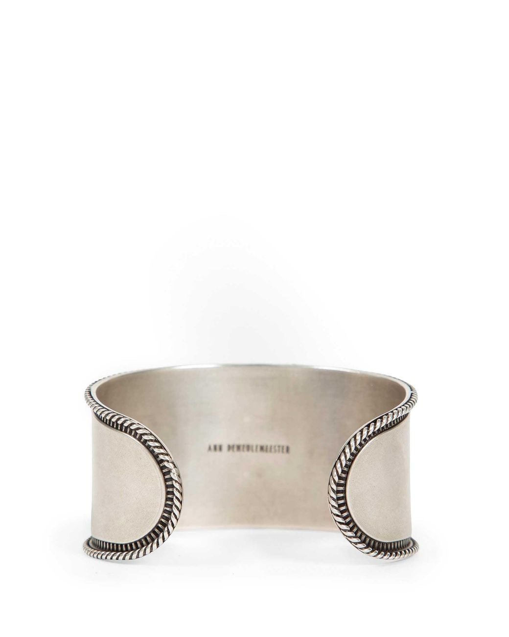 Ann Demeulemeester Gray Luba Small Cabochon Engraved Cuff Bracelet for men