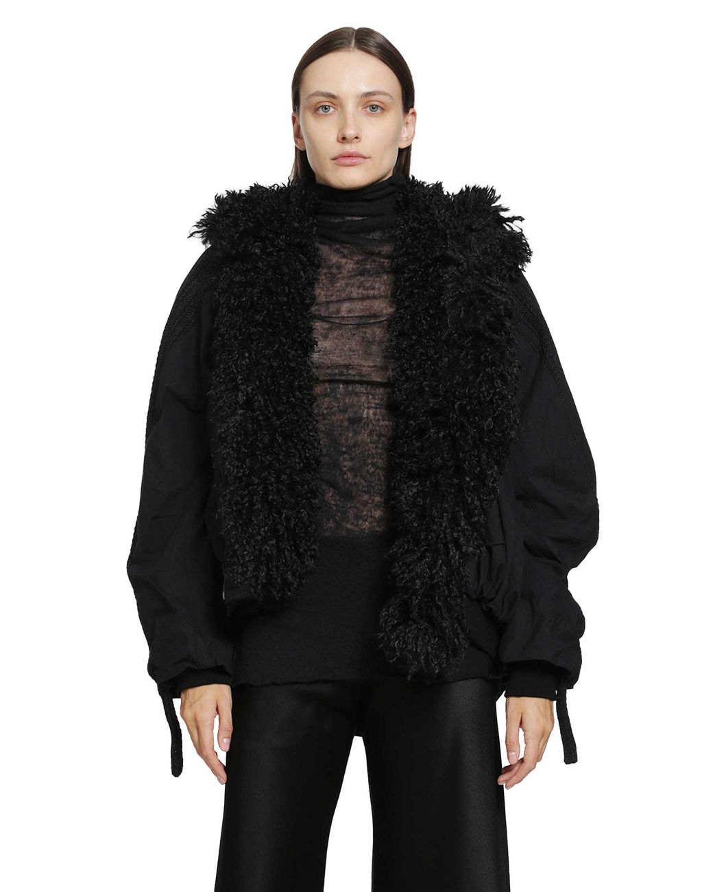 Yehuafan Black Bomber Jacket