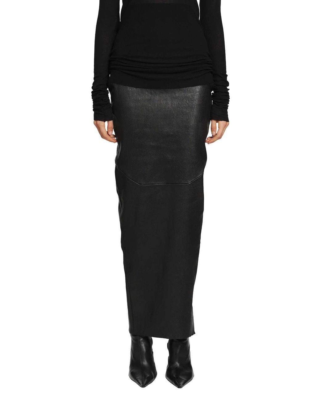 Rick Owens Black Tower Dirt Pillar Skirt